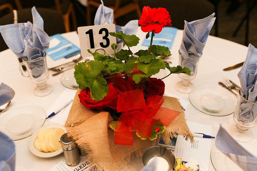One person at each table won the centerpiece.