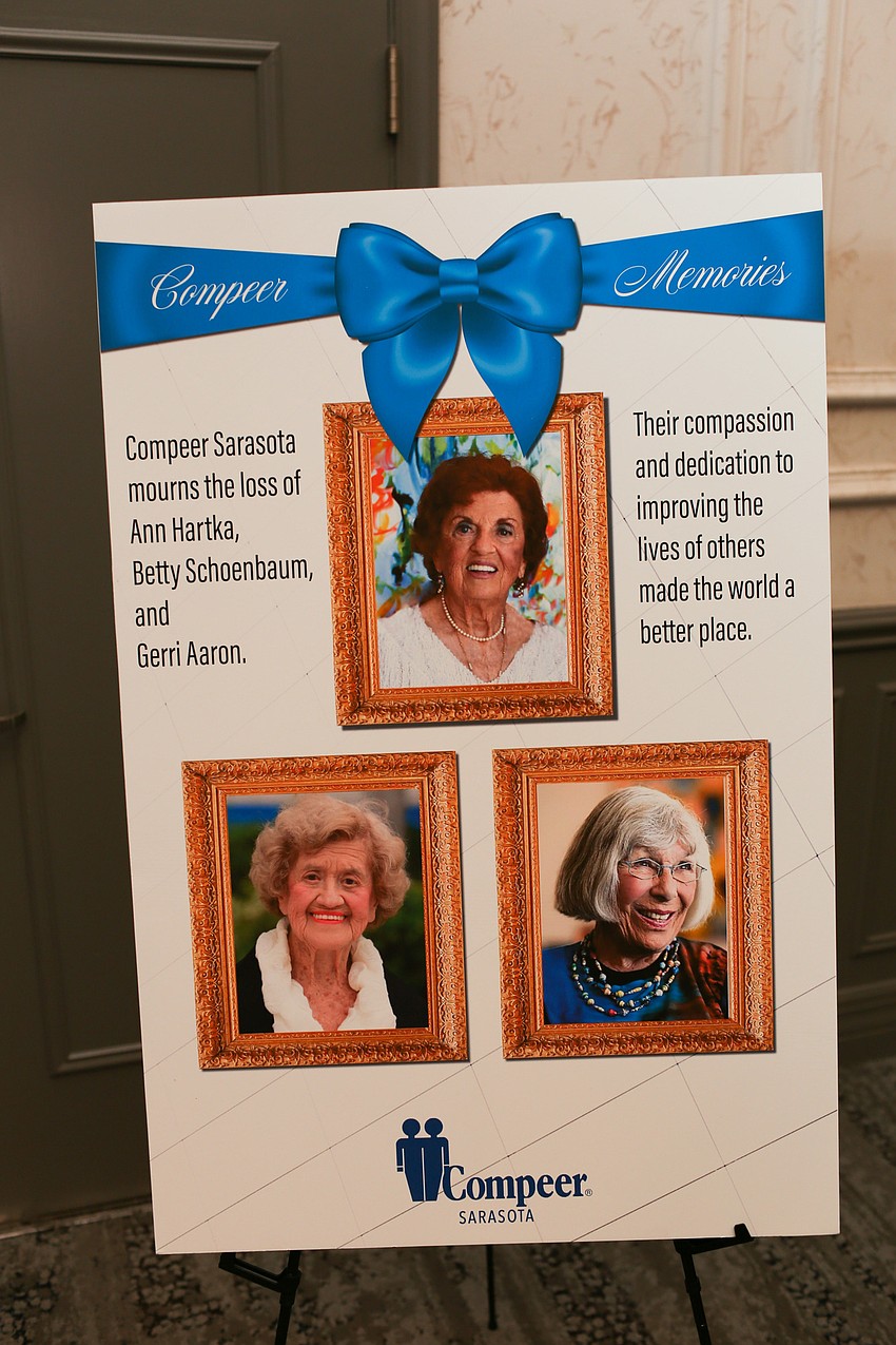 Compeer Sarasota honored the late Anne Hartka, Gerri Aaron and Betty Schoenbaum.