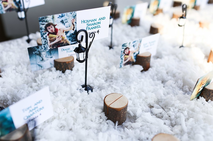 The place cards were themed to Narnia.
