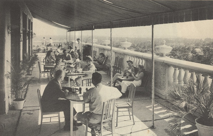 A photo of the original tenth floor when it was still the terrace for which the building was named. Photo courtesy of Sarasota County Historical Resources.