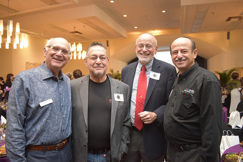 Temple Beth Sholom President David Chaifetz, Malcolm Schwartz, Rabbi Ed Weinsberg and Joel Servetz
