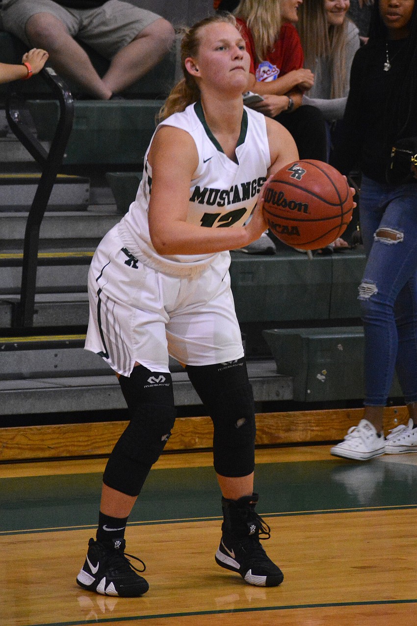 Lakewood Ranch's Spencer Mauk fires a shot beyond the arc.