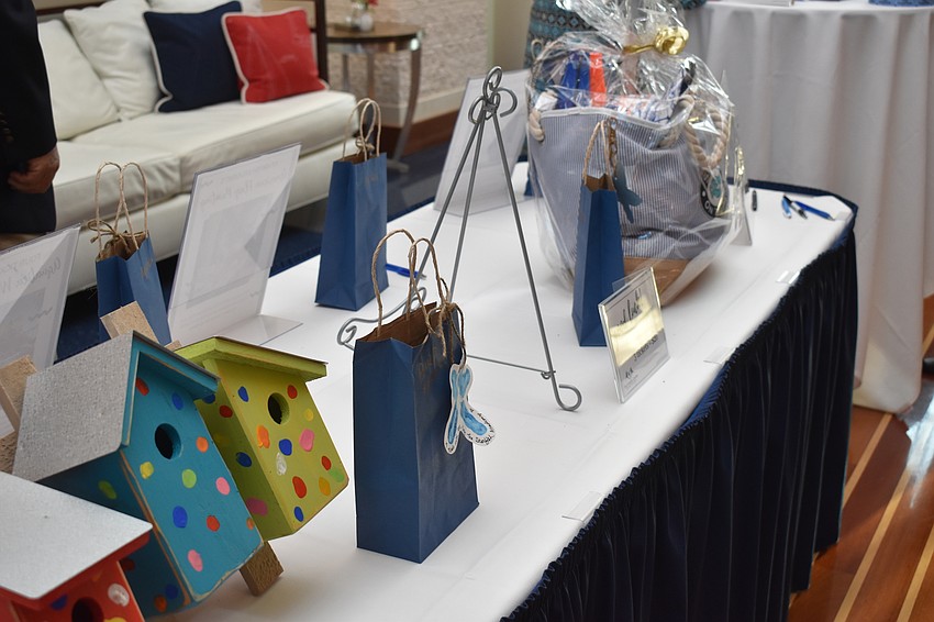 Baskets and items were available for attendees to put their raffles tickets toward.