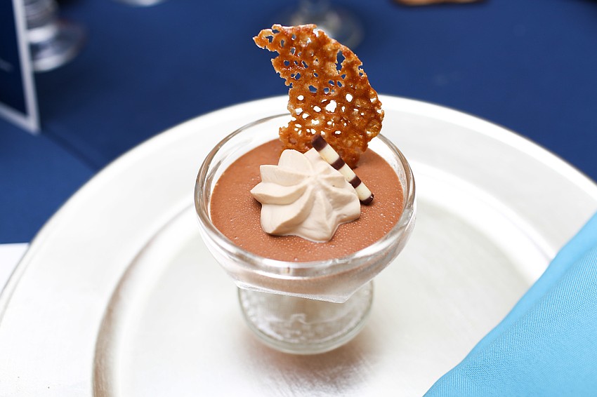 Dessert was a chocolate mousse treat.