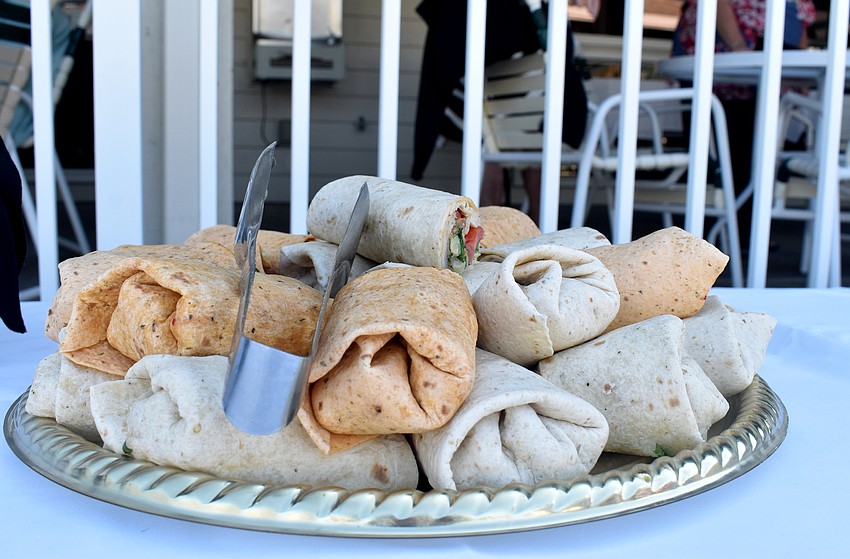 Guests enjoyed a buffet dinner, including wraps.