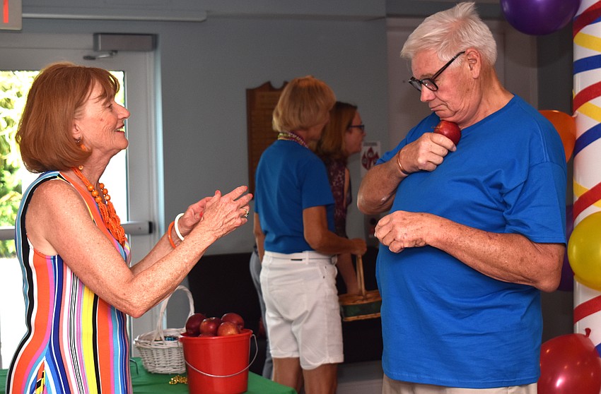 Becky Jones and Holtzermann play “Beat the Clock.”