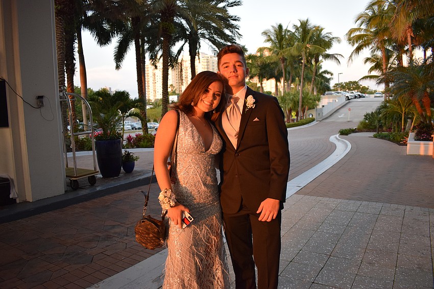 Lakewood Ranch High junior Kelly Walker and Braden River sophomore Lucas Warner arrive at the Hyatt.