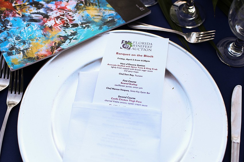 The menu featured five courses and dessert.