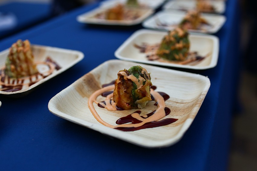 Tsunami served the appetizers during the wine tasting.