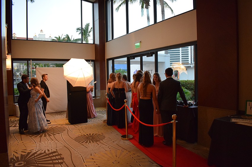 The photo booth turned out to be quite the hit as students waited in line for their turn.