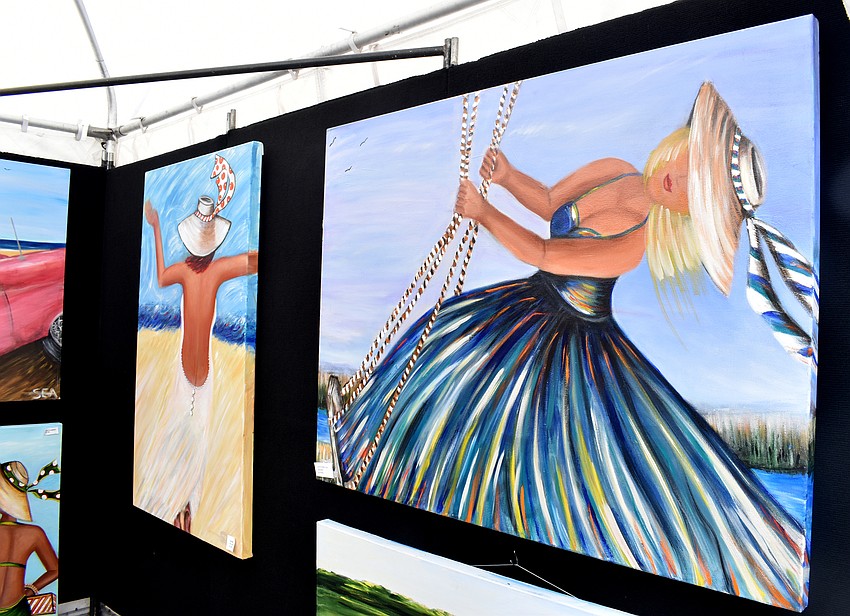 St. Petersburg artist Shelly Augsbury had paintings on display.