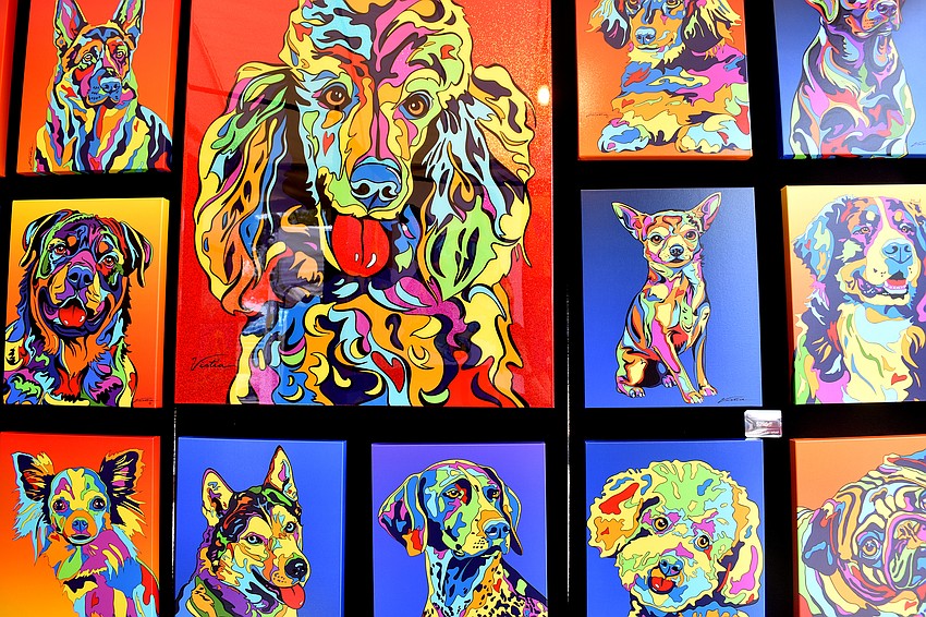 Michael Vistia showcased his colorful artwork.