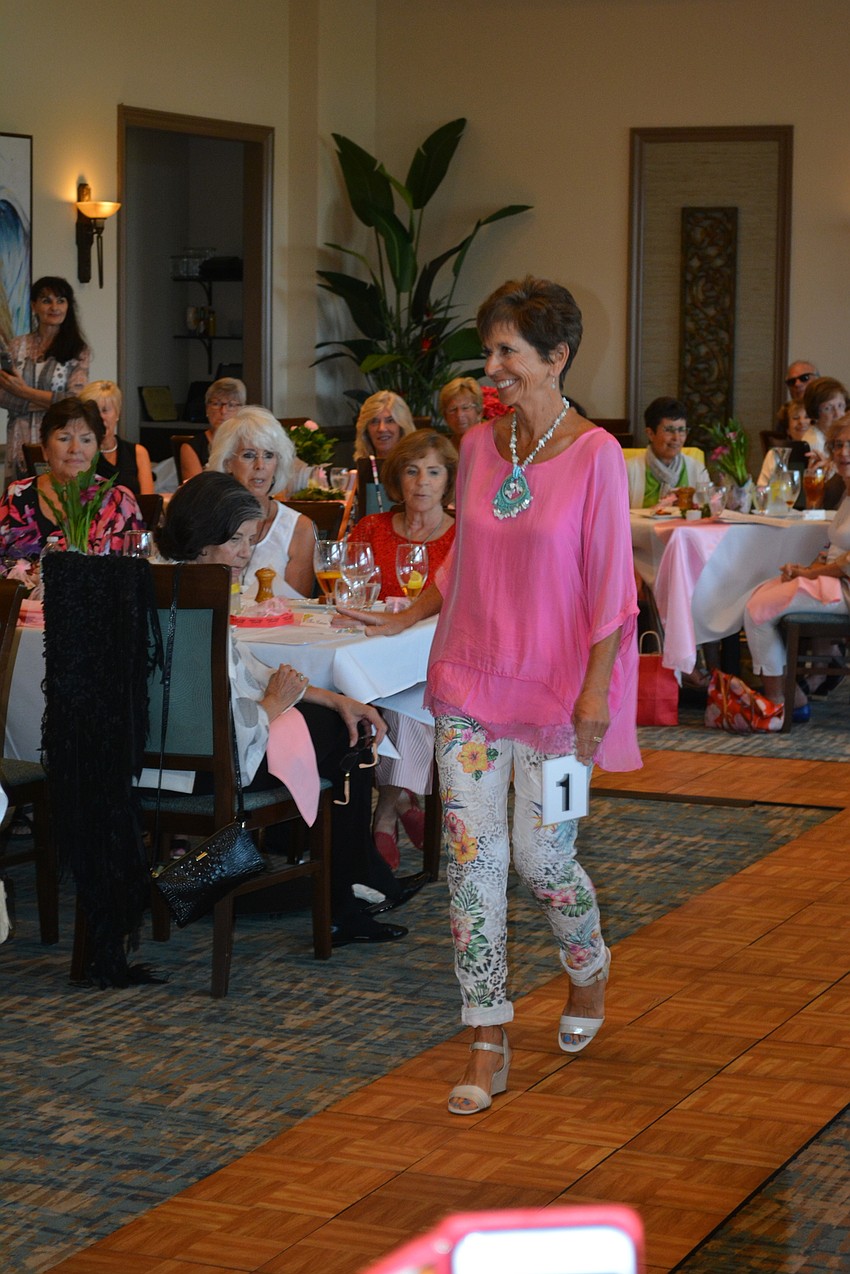 Linda Mehaffey makes her way down the runway.