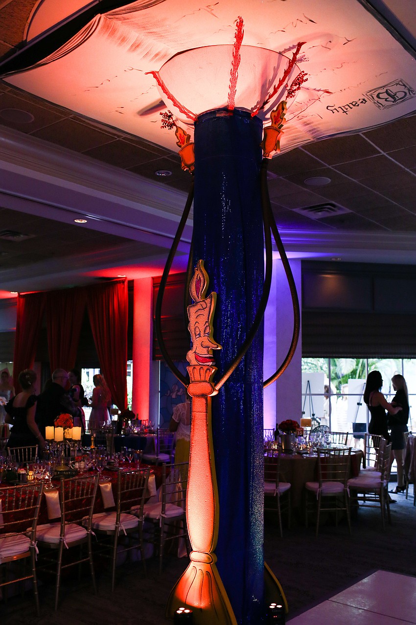 Each column in the ballroom was decorated into a different storybook.