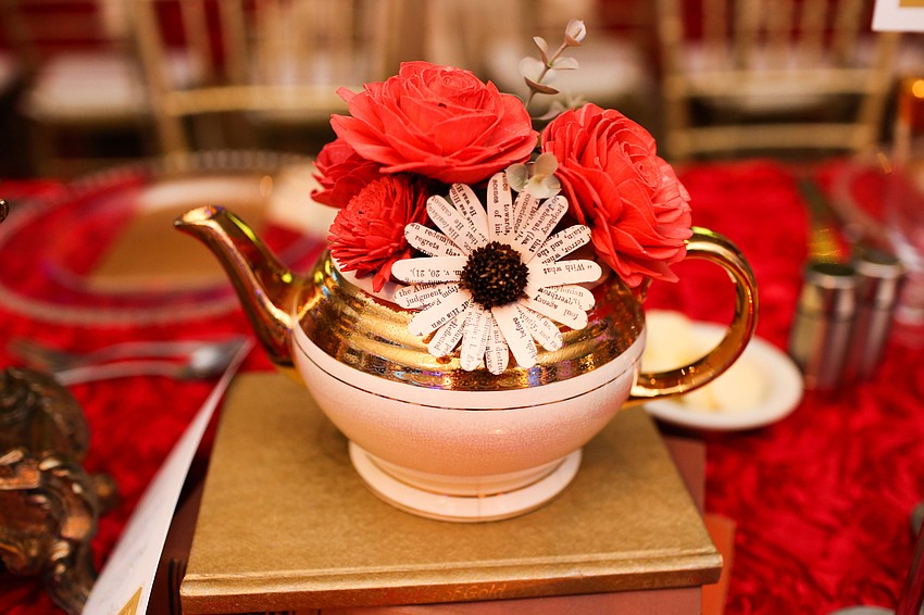 Teacups centered some of the tables.