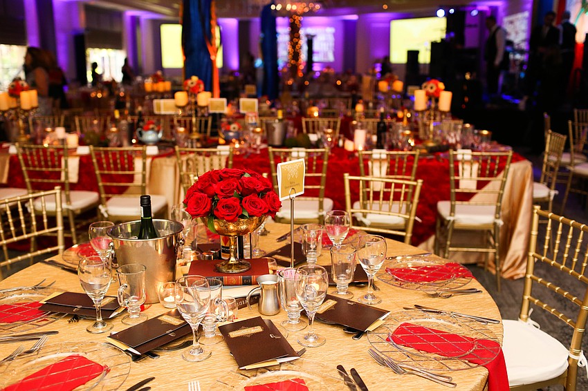 The ballroom was decorated from top to bottom.