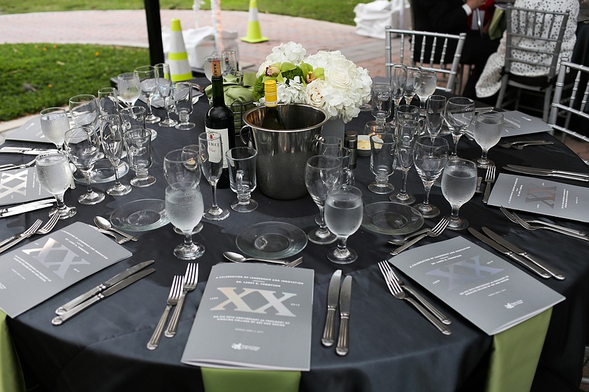 Guests dined under the tent.