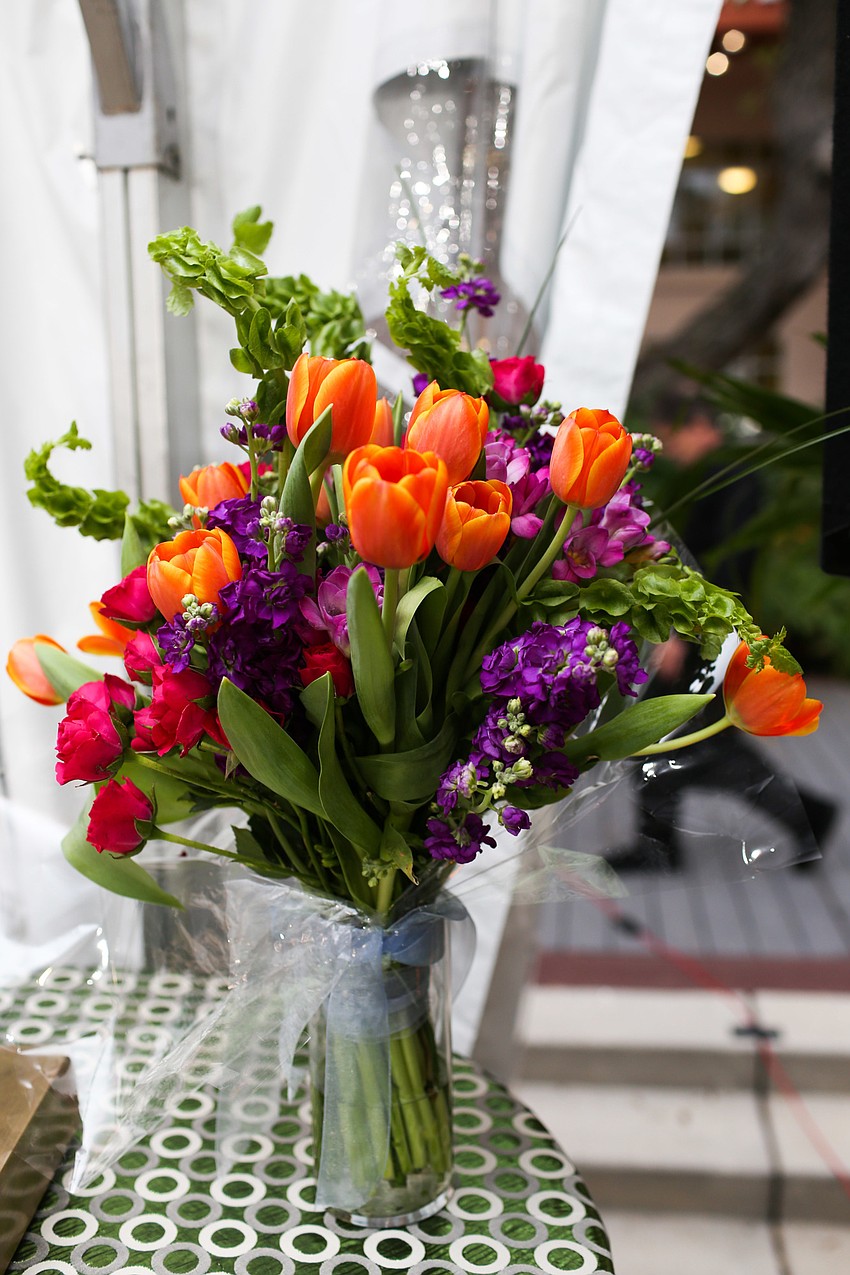 Larry Thompson was presented with an award and flowers for his 20 years.