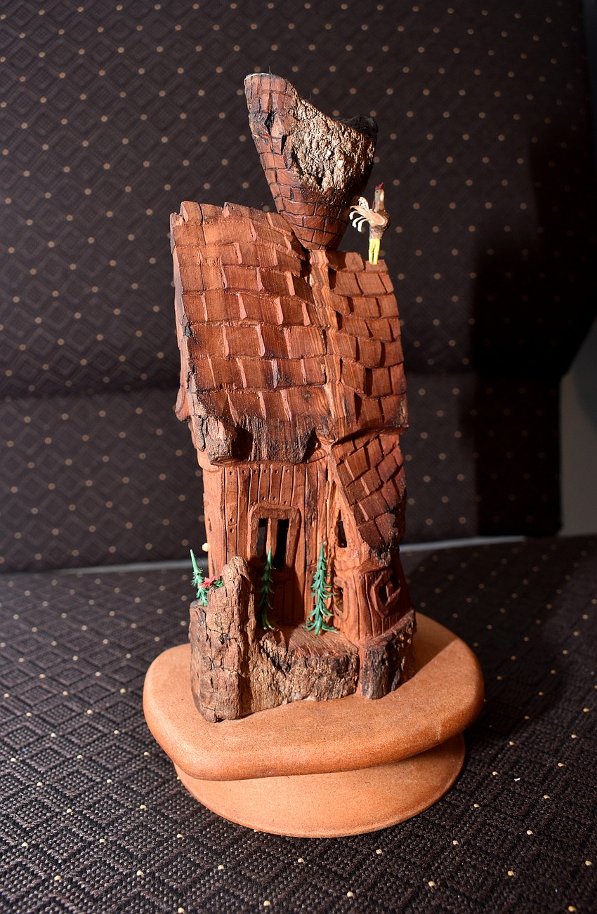 Warren Guse showcased his wood carving pieces.