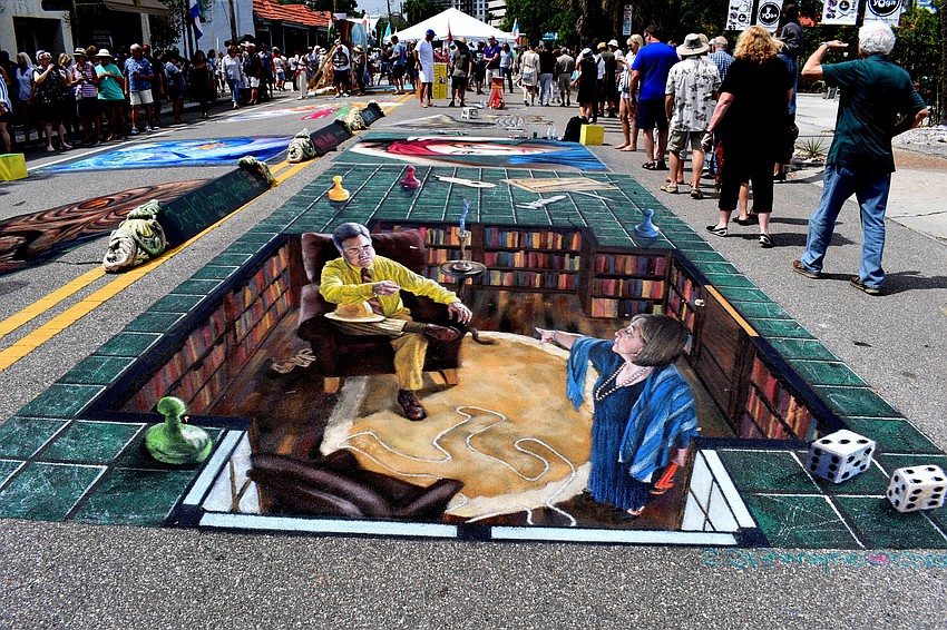 This 3D piece was inspired by the board game Clue.