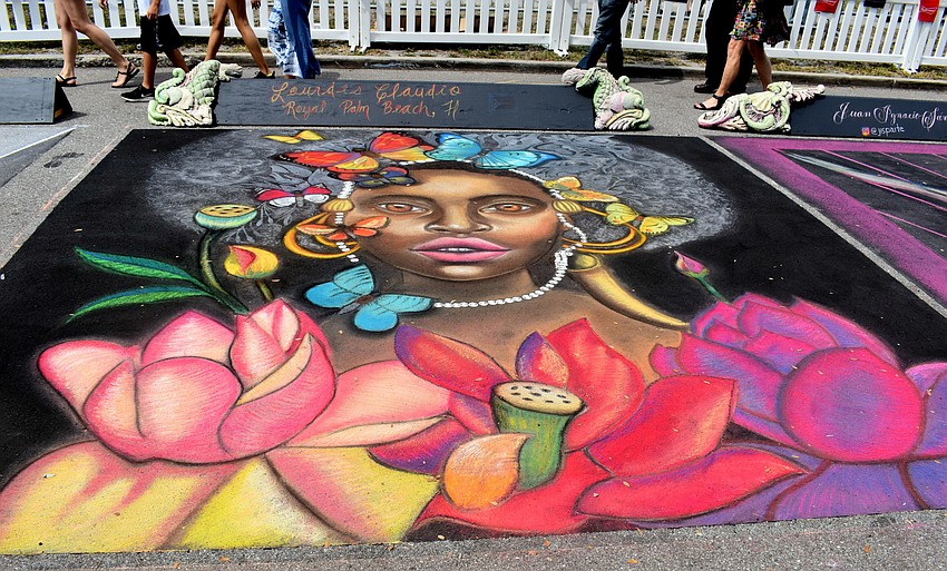 Lourdes Claudio used bright, bold colors in this piece.