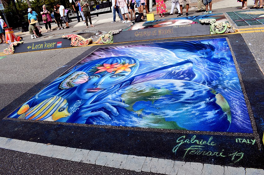 Italian artist Gabriele Ferrari created a portrayal of Mother Earth.