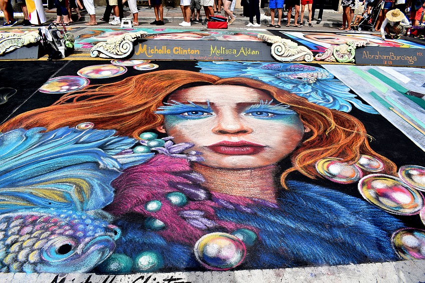 Bradenton-based artists Melissa Aldan and Michelle Clinton used a variety of techniques to create the piece's various textures.