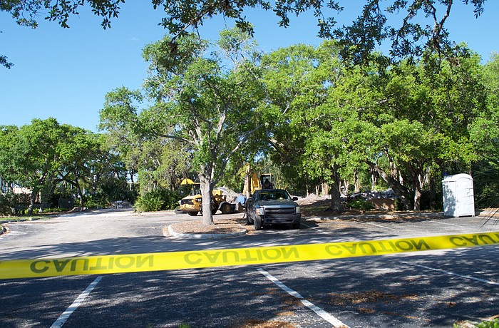 Work to demolish Amore is nearly complete, and the town is waiting for word on land-permitting before moving ahead with site preparation.