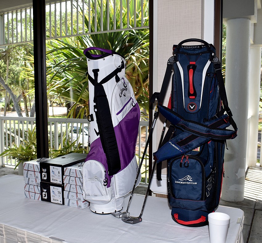Golf clubs, balls and shoes were up for auction.