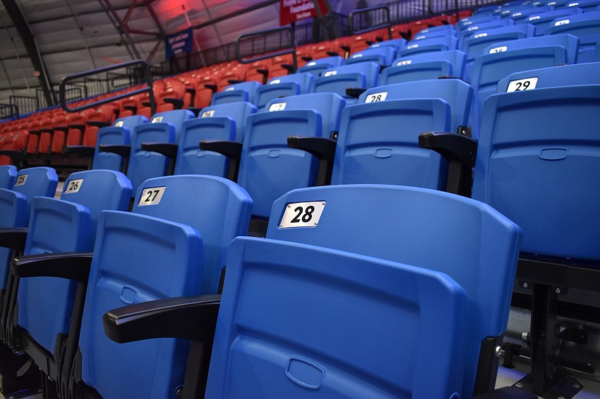 Much of the seating is now collapsable to increase the amount of practice and event space.