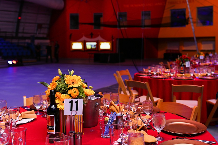 Guests had dinner after cocktails and a Sailor Circus performance.