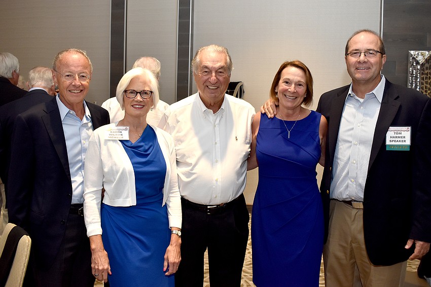 William and Karen Wiltsie,Republican Club of Longboat Key President Joe McElmeel, Dee Harmer and Town Manager Tom Harmer