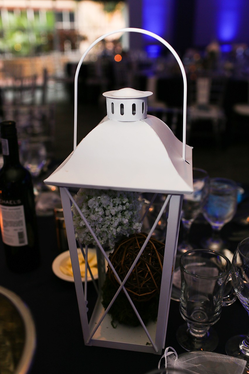 Lanterns decorated the room.