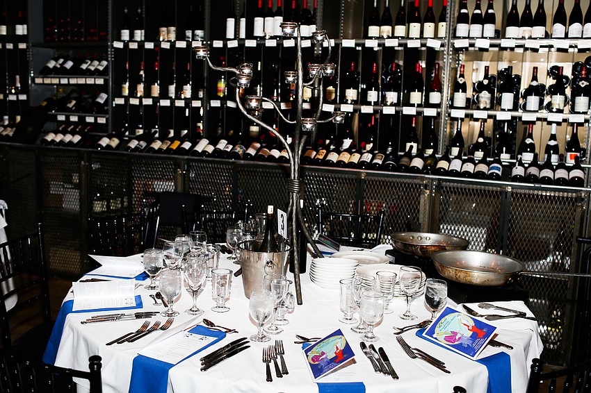 The tables were decorated with a tree of candles.