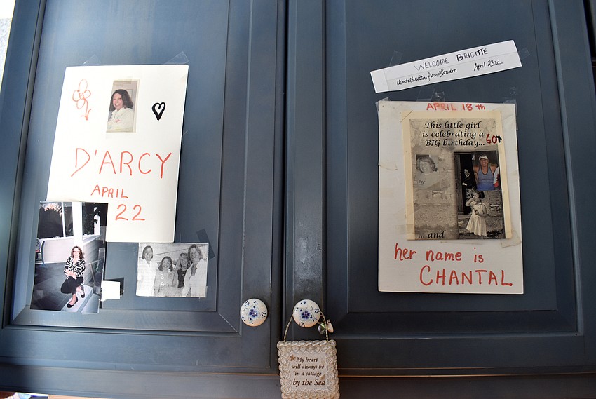 Each April girl gets a sign that hostess Kip O’Neill hangs in her kitchen.