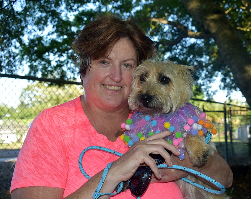 Jeanne Kurtz hoped to win best dressed with her cairn terrier Ozzie.