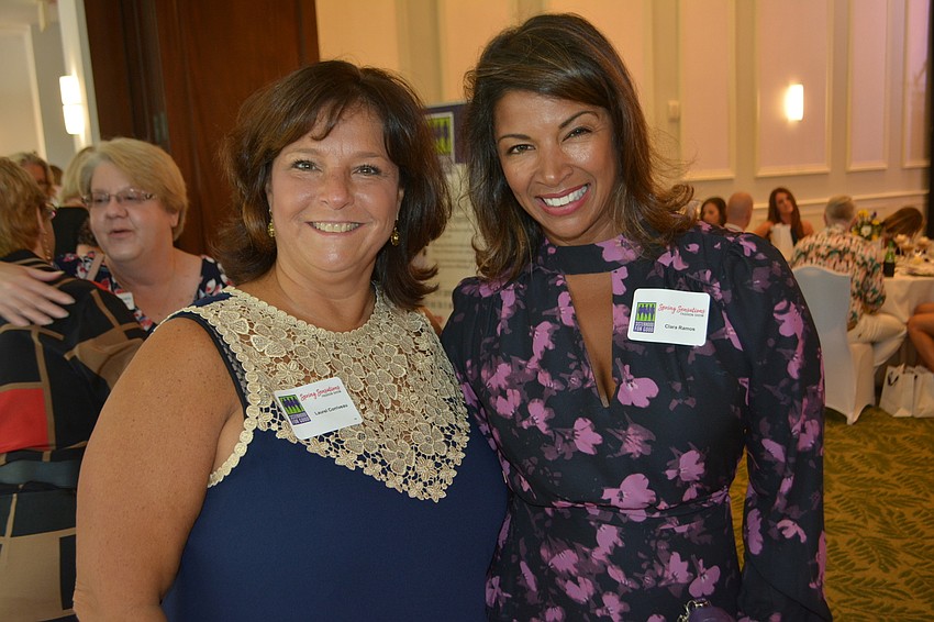 University Park's Laurel Corriveau of Hightower Advisors and Clara Ramos of the Ritz Carlton mingle before the event.