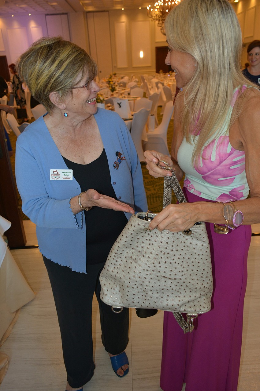 Deborah Kohn of the Prospect Riding Center talks with Gretchen Bauer about the BSwanky line of purses.