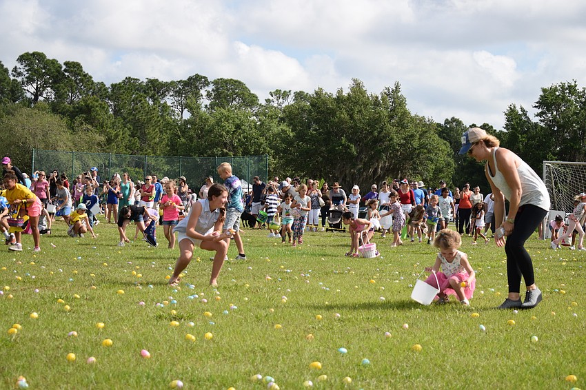 When the time came, kids swarmed the field.