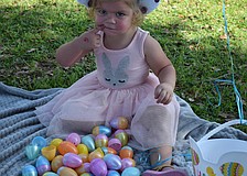 Hannah Storbeak of Summerfield managed to gather quite a few eggs.