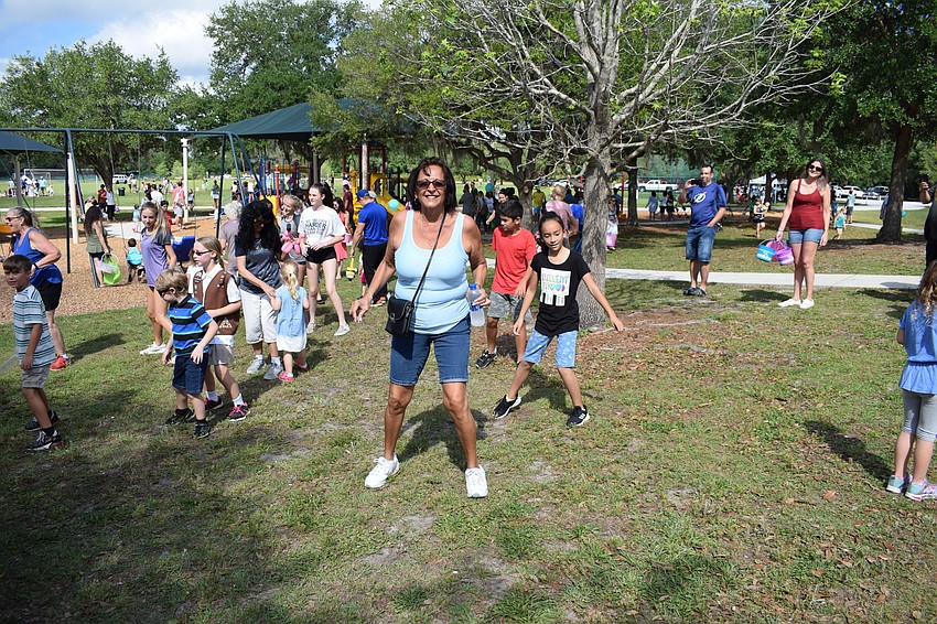 After the Easter Egg Hunt, some visitors enjoyed dancing the 