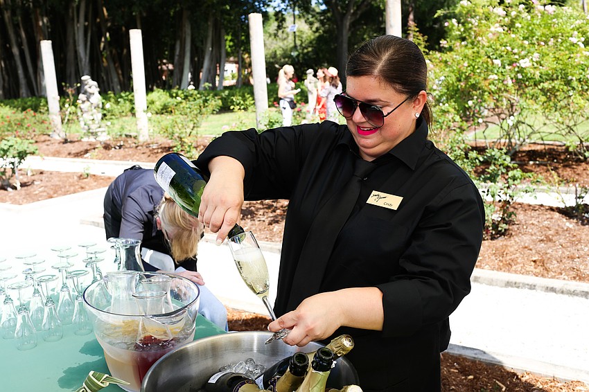 Christal Gentile served mimosas to guests.
