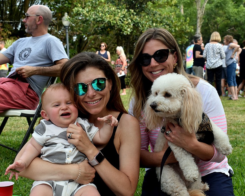 Paige Samson Wyant, Winston Wyant, Stacey Bond and KC the dog.