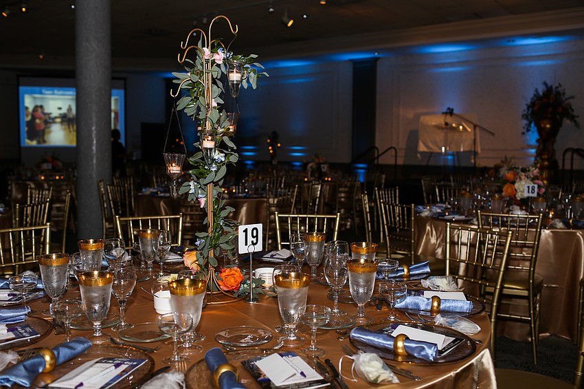 The ballroom was decorated to emulate the time period of the painting.