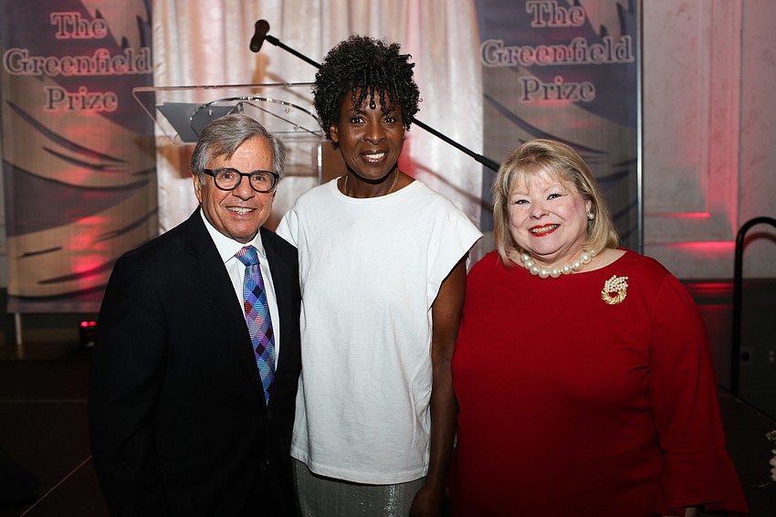 Executive Director Bruce Rodgers,  2019 Prize Recipient Helga Davis and Debbi Benedict