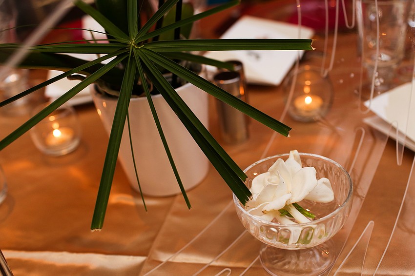 Chairwoman Nikki Sedacca helped decorate the tables with greenery from her garden.