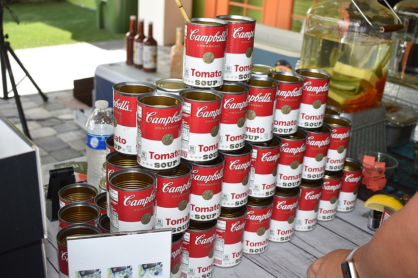 The bloody marys were served in Campbell's Soup cans.