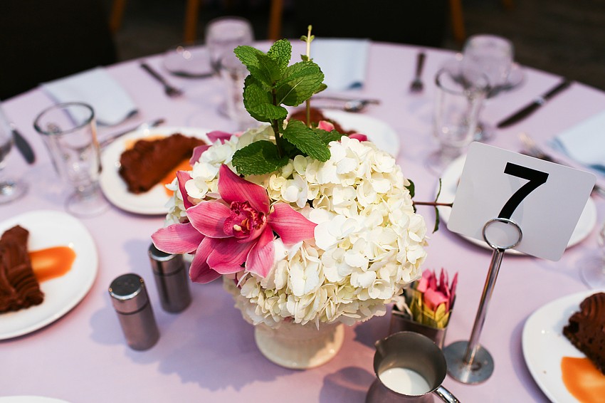 Different florals decorated each of the tables.