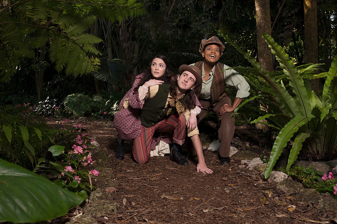 Jillian Cicalese, Brian Ritchie and Bonita Jackson act in "As You Like It." Photo by John Revisky