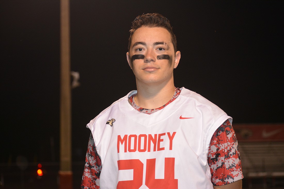 Cardinal Mooney senior Nick Petrucelli confirmed that, yes, getting hit with a lacrosse shot does hurt.
